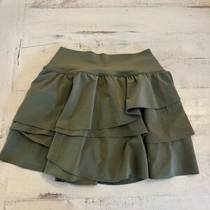 Olive Green Layered Skirt